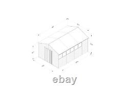 Forest 4Life 10x15 Apex Shed Double Door 6 Window Wooden Garden Storage Free Del