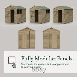 Forest 4Life 10x15 Apex Shed Double Door 6 Window Wooden Garden Storage Free Del