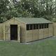 Forest 4Life 10x20 Apex Shed Double Door 8 Window Garden Storage Free Delivery