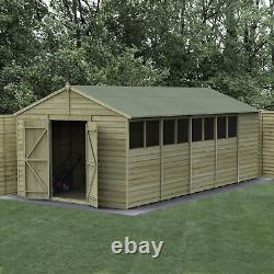 Forest 4Life 10x20 Apex Shed Double Door 8 Window Garden Storage Free Delivery