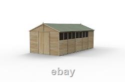 Forest 4Life 10x20 Apex Shed Double Door 8 Window Garden Storage Free Delivery