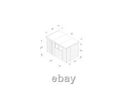 Forest 4Life 10x6 Pent Shed Single Door 2 Window Wooden Garden Building Free Del