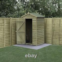 Forest 4Life 4x3 Overlap Shed Apex Single Door No Window Wooden Garden Tool Shed