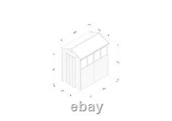 Forest 4Life 4x6 Apex Shed Single Door 4 Window Wooden Garden Storage Free Del