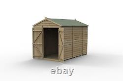 Forest 4Life 6x10 Apex Shed No Window Double Door Wood Garden Storage Free Del