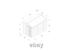 Forest 4Life 6x10 Apex Shed No Window Double Door Wood Garden Storage Free Del