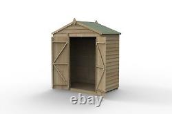 Forest 4Life 6x4 Apex Shed No Window Double Door Garden Storage Free Delivery