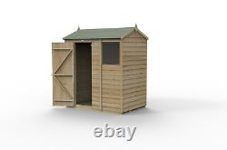 Forest 4Life 6x4 Shed Reverse Apex Single Door 1 Window Garden Storage Free Del