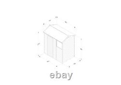 Forest 4Life 6x4 Shed Reverse Apex Single Door 1 Window Garden Storage Free Del