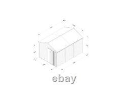 Forest 4Life 8x12 Apex Shed No Window Double Door 25yr Guarantee Free Delivery