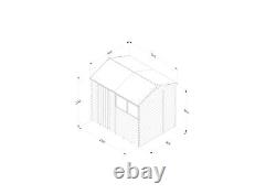 Forest 4Life 8x6 Reverse Apex Shed Single Door 2 Window Garden Storage Free Del