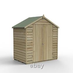Forest 6x4 4Life Overlap Apex Shed No Window, Double Door Free Delivery