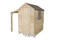 Forest 6x4 Pressure Treated Apex Shed With Lean To Garden Tool Storage NEW