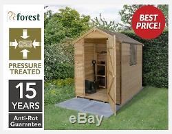 Forest 6x4 Pressure Treated Timber Apex Garden Tool Shed Storage Sheds 6FT 4FT