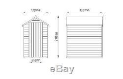 Forest 6x4 Windowless Dip Treated Apex Garden Tool Store Shed Patio Storage NEW