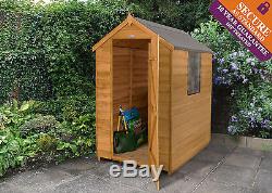 Forest 6x4 Wooden Dip Treated Apex Garden Tool Store Shed Patio Storage NEW