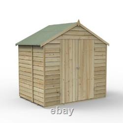 Forest 7x5 4Life Overlap Apex Shed No Window, Double Door 25yr Guarantee