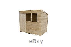 Forest 8x6 Pent Pressure Treated Security Garden Tool Shed 8FT 6FT Sheds New
