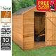 Forest 8x6 Windowless Dip Treated Apex Timber Garden Tool Shed FREE PADLOCK