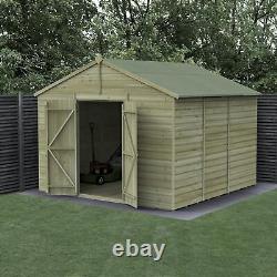 Forest Beckwood 10x10 Apex Wooden Garden Shed No Windows Double Door