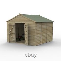 Forest Beckwood 10x10 Apex Wooden Garden Shed No Windows Double Door