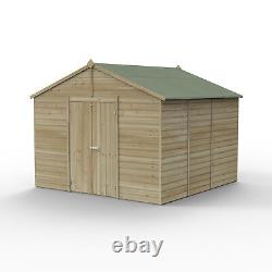 Forest Beckwood 10x10 Apex Wooden Garden Shed No Windows Double Door