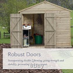 Forest Beckwood 10x10 Apex Wooden Garden Shed No Windows Double Door