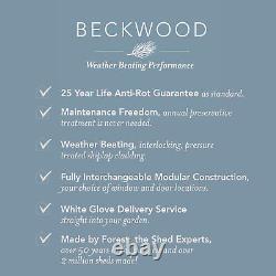 Forest Beckwood 10x6 Reverse Apex Wooden Garden Shed 4 Windows Double Door