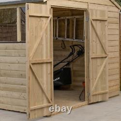 Forest Beckwood 5x7 Reverse Apex Wooden Garden Shed No Windows Double Door