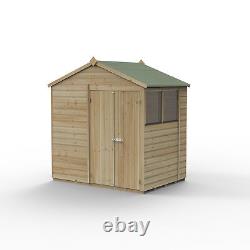 Forest Beckwood 7x5 Apex Wooden Garden Shed 2 Windows Double Door