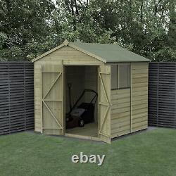 Forest Beckwood 7x7 Apex Wooden Garden Shed 2 Windows Double Door