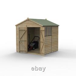 Forest Beckwood 7x7 Apex Wooden Garden Shed 2 Windows Double Door