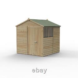 Forest Beckwood 7x7 Apex Wooden Garden Shed 2 Windows Double Door