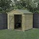 Forest Beckwood 7x7 Apex Wooden Garden Shed No Windows Double Door