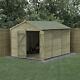 Forest Beckwood 8x12 Apex Wooden Garden Shed No Windows Double Door