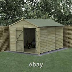 Forest Beckwood 8x12 Apex Wooden Garden Shed No Windows Double Door