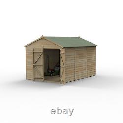 Forest Beckwood 8x12 Apex Wooden Garden Shed No Windows Double Door