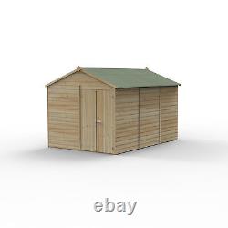 Forest Beckwood 8x12 Apex Wooden Garden Shed No Windows Double Door