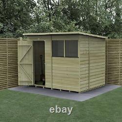 Forest Beckwood 8x6 Pent Wooden Garden Shed 2 Windows