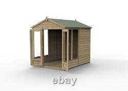 Forest Beckwood Apex Summerhouse 6x8 Double Door 5 Windows Garden Shed