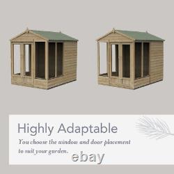 Forest Beckwood Apex Summerhouse 6x8 Double Door 5 Windows Garden Shed