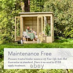 Forest Beckwood Apex Summerhouse 6x8 Double Door 5 Windows Garden Shed