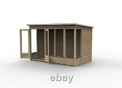 Forest Beckwood Pent Summerhouse 10x6 Double Door 5 Windows Garden Shed