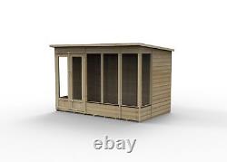 Forest Beckwood Pent Summerhouse 10x6 Double Door 5 Windows Garden Shed