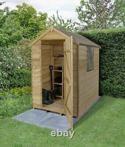 Forest Overlap Pressure Treated Wooden Apex Shed 6 x 4ft