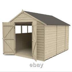 Forest Overlap Shed Treated Double Door Garden Wooden Outdoor Storage Outhouse