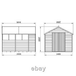 Forest Overlap Shed Treated Double Door Garden Wooden Outdoor Storage Outhouse