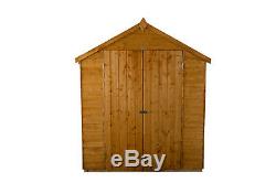 Forest Timber 6x4 Dip Treated Apex Double Door Wooden Garden Tool Shed Storage