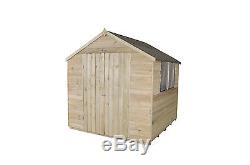 Forest Wooden Garden Shed 7FTx7FT Pressure Treated Timber Double Door Shed