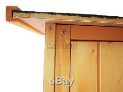 FoxHunter Patio Outdoor Garden Tool Shed Wood Tool Storage Log Chest Double Door